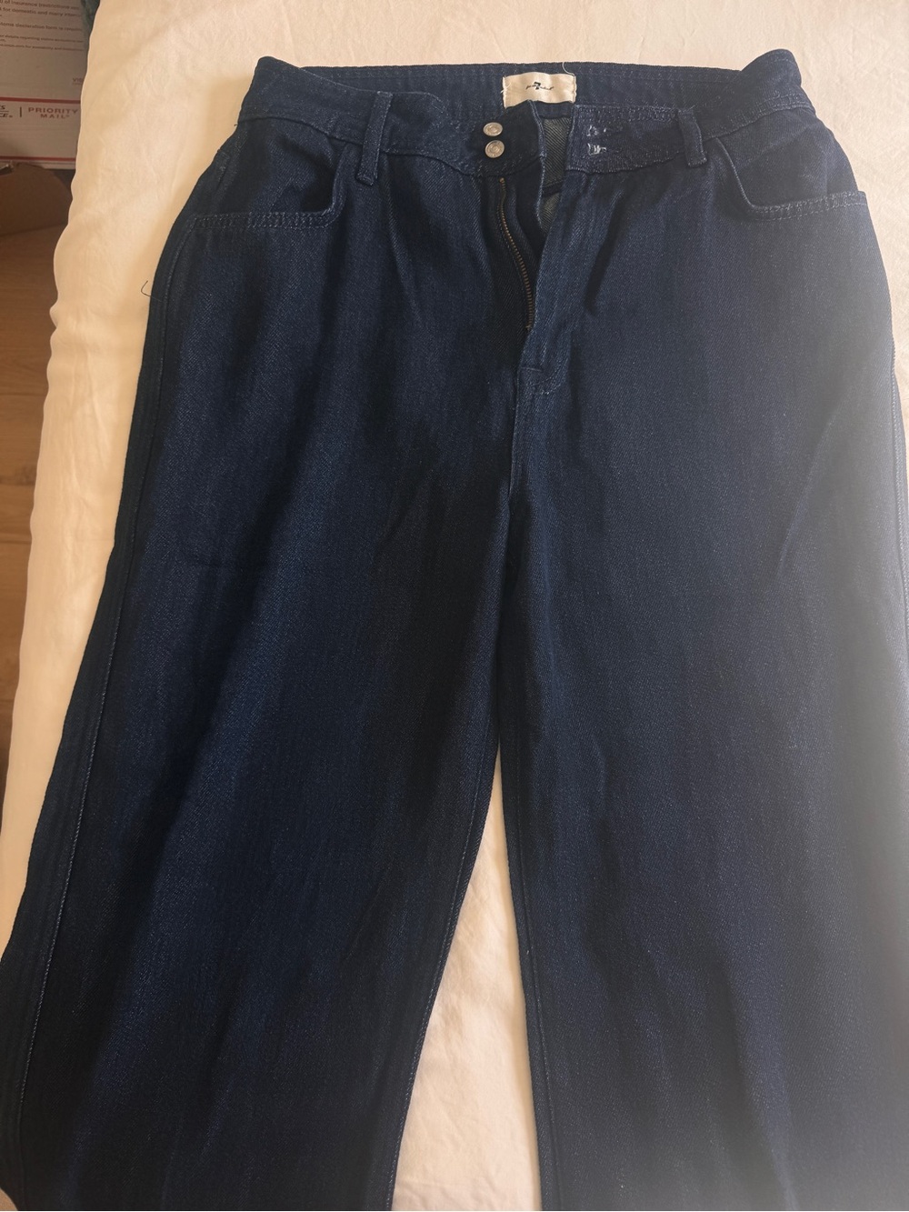 7 for all Mankind Modern Dojo - Wide Leg Dark Blue Women’s Trouser Jeans - Picture 2 of 3